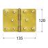 10 Charnières Simples Z 135x120x2,5 mm - Acier - Fixation Fiable - D-Work