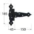 5 Charnières Type T 165 mm Ø13 mm - Acier Zingué - Fixation Robuste - D-Work