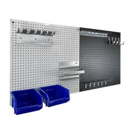 Kit 4 Panneaux Muraux Perforés 400x400x18x1 mm - 17 Pièces PGT 2 - Installation Facile - D-Work