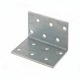 50 Équerres Perforées KM2 40x40x60x2,5 mm - Acier Zingué - Fixation Polyvalente - D-Work