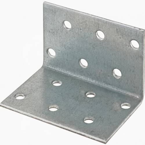 20 Équerres Perforées KM5 60x60x80x2,5 mm - Acier - Fixation Polyvalente - D-Work