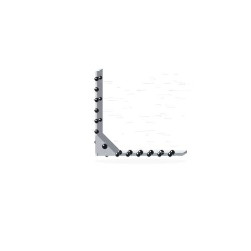 20 Équerres Perforées KM7 80x80x40x2,5 mm - Acier Zingué - Fixation Polyvalente - D-Work