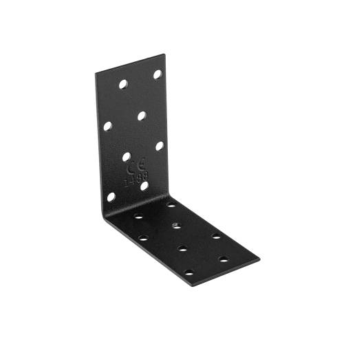 10 Équerres C KM 7 80x80x40x2,0 mm - Acier Noir - Fixation Solide - D-Work