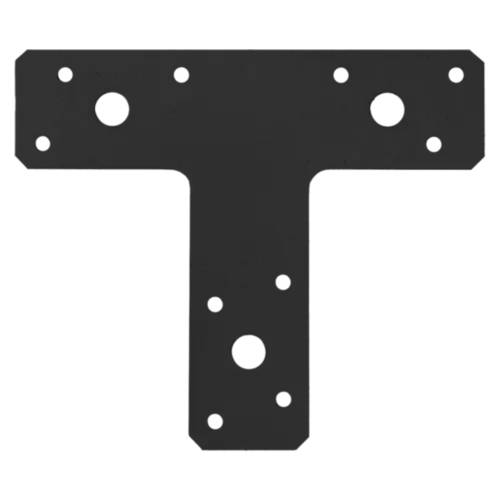 10 Connecteurs Plats Type T C Kt 2 - 150X127X38X2.5 Noir - D-Work
