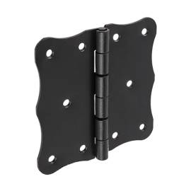 10 Charnières Françaises Décoratives 150x34x2 mm - Noir - Acier Robuste - D-Work