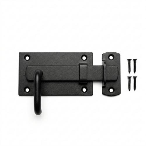10 Loquets de Portail WOK 100 100x58x2,5 mm - Noir - Fixation Robuste - D-Work