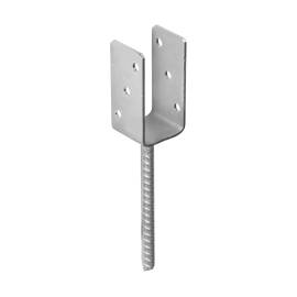 6 Supports de Poteau PS 60U 61x120x60x4 mm - Acier Galvanisé Zingué - D-Work