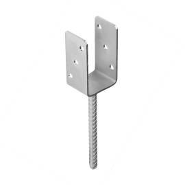 6 Supports De Poteau Ps 70U - 71X120X60X4.0 mm Galvanisé Zingué - D-Work
