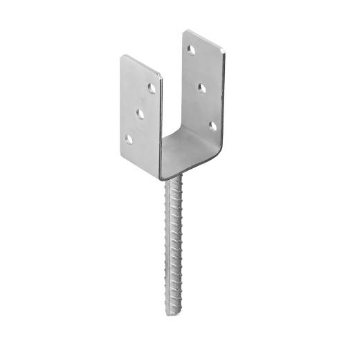 6 Supports De Poteau Ps 80U - 81X120X60X4.0 mm Galvanisé Zingué - D-Work