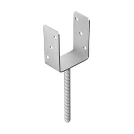 6 Supports de Poteau PS 100U 101x120x60x4 mm - Galvanisé Zingué - D-Work