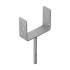 6 Supports De Poteau Zng Ps 160U - 161X120X4.0 mm Galvanisé Zingué - D-Work