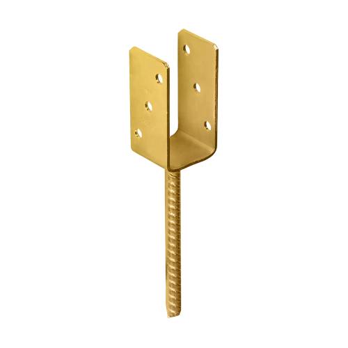 6 Supports De Poteau Znz Ps 60U - 61X120X60X4.0 mm Galvanisé Zingué Bichromaté - D-Work