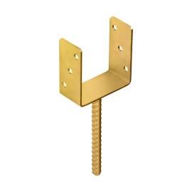 6 Supports De Poteau Znz Ps 120U - 121X120X60X4.0 mm Galvanisé Zingué Bichromaté - D-Work