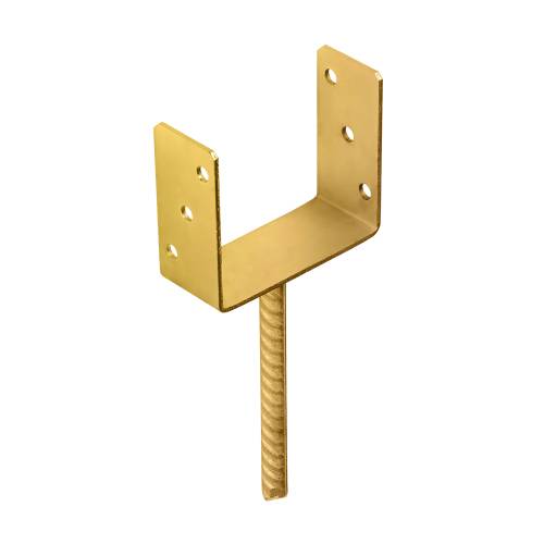 6 Supports De Poteau Znz Ps 140U - 141X120X60X4.0 mm Galvanisé Zingué Bichromaté - D-Work