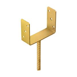 6 Supports de Poteau ZNZ PS 160U 161x120x60x4 mm - Galvanisé Zingué Bichromaté - D-Work