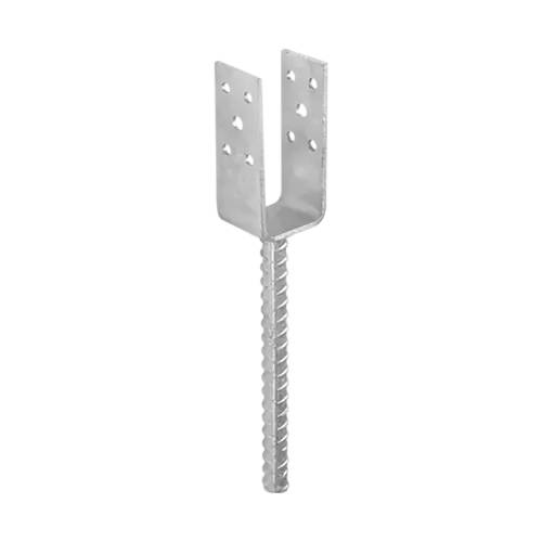 6 Supports de Poteau PSL 45U 46x100x40x4 mm - Galvanisé à Chaud - D-Work