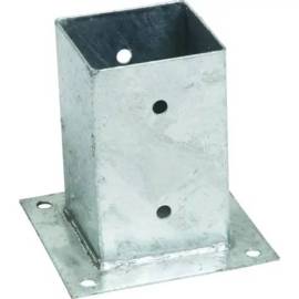 4 Pieds de Poteau Classiques PSS 140 141x125x120x4 mm - Galvanisé - Fixation Robuste - D-Work