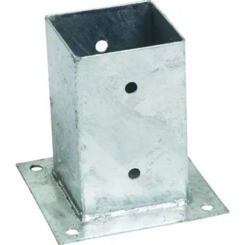 4 Pieds de Poteau Classiques PSS 140 141x125x120x4 mm - Galvanisé - Fixation Robuste - D-Work