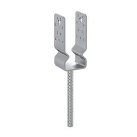 6 Supports De Poteau Zno Pssz 60 - 61X350X150X4.0 mm Galvanisé À Chaud - D-Work