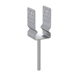 6 Supports de Poteau ZNO PSSZ 80 81x350x150x4 mm - Galvanisé à Chaud - D-Work