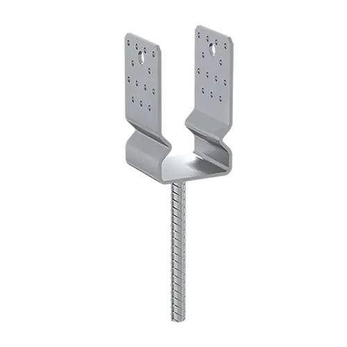 6 Supports de Poteau ZNO PSSZ 80 81x350x150x4 mm - Galvanisé à Chaud - D-Work
