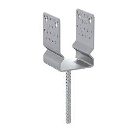 6 Supports De Poteau Zno Pssz 100 - 101X350X150X4.0 mm Galvanisé À Chaud - D-Work