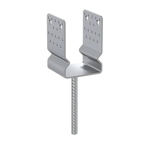 6 Supports De Poteau Zno Pssz 100 - 101X350X150X4.0 mm Galvanisé À Chaud - D-Work