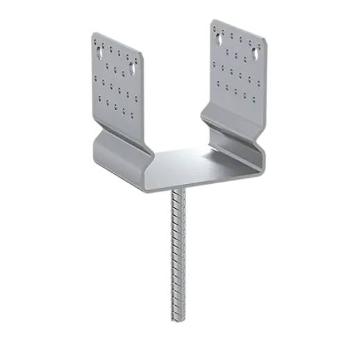 6 Supports De Poteau Zno Pssz 140 - 141X350X150X4.0 mm Galvanisé À Chaud - D-Work