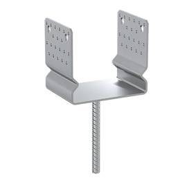 4 Supports De Poteau Zno Pssz 160 - 161X350X150X4.0 mm Galvanisé À Chaud - D-Work