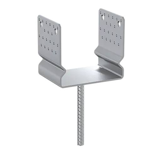 4 Supports de Poteau ZNO PSSZ 160 161x350x150x4 mm - Galvanisé à Chaud - D-Work