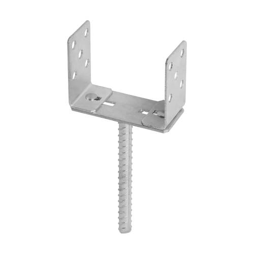4 Supports De Poteau Zno 0-160X107X3.0 mm Psrl 0-160 - Ø18 Galvanisé À Chaud - D-Work