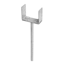 4 Psrl 0-160/400 Support De Poteau Zno 0-160/400X107X3.0 mm Ø20 Galvanisé À Chaud - D-Work