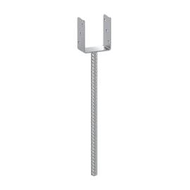 Support de Poteau ZNO PS 100U 101x624x124x4 mm - Acier - Fixation Robuste - D-Work