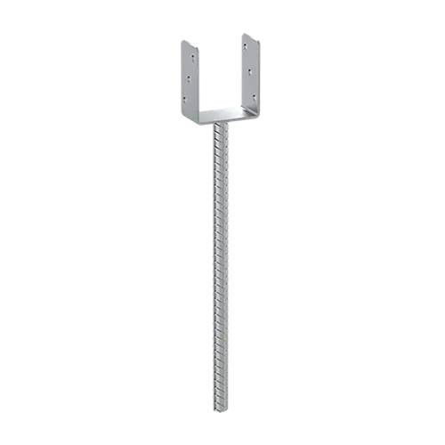 Support de Poteau ZNO PS 100U 101x624x124x4 mm - Acier - Fixation Robuste - D-Work