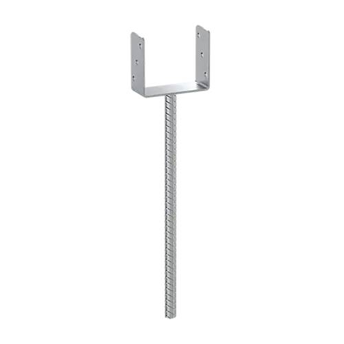 Support De Poteau ZNO PS 140U 141x624x124x4 mm - Acier - Fixation Robuste - D-Work