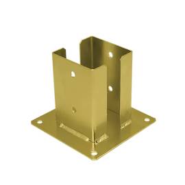 Support De Poteau Znz Pspd 100 - 101X150X2.5 mm Galvanisé Zingué Bichromaté - D-Work