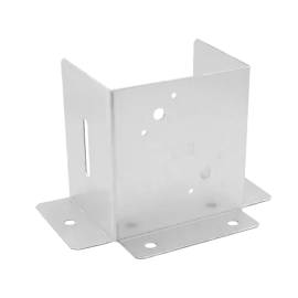 10 Pieds De Poteau Boulonner PSP 140 DX Ouvert 140x154x2 mm - Acier Zingué - Fixation Robuste - D-Work