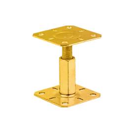 4 Supports De Poteau 100x100x100-150x3 mm - Acier Galvanisé Jaune - D-Work