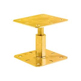 4 Pcs Support De Poteau ZNZ 130x130x100-150x3 mm - Galvanisé Jaune - D-Work