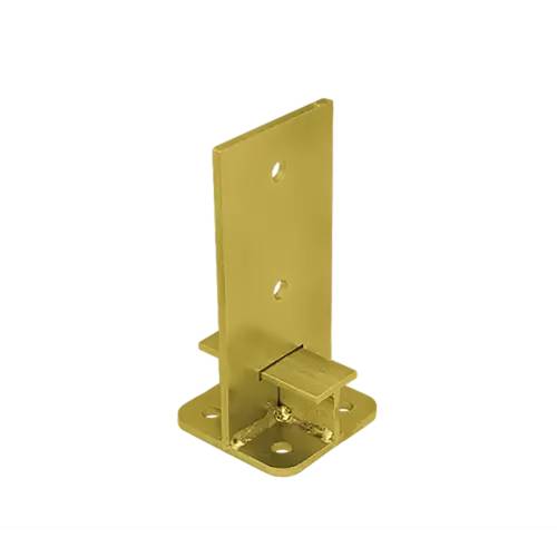 Support de Poteau 100x200x6 mm - Galvanisé Zingué Bichromaté - Fixation Robuste - D-Work