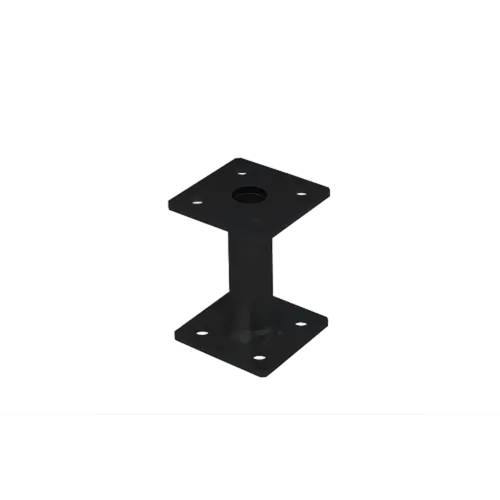 2 Pcs De Poteau C PMF 80 Base 80x80x100x4 mm - Peint Noir - Résistant Et Durable - D-Work