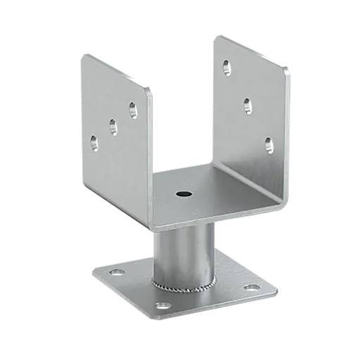 4 Supports De Poteau 101x101x163x4 mm - Acier Électrozingué - Fixation Robuste - D-Work