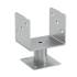 4 Supports De Poteau 121x121x163x4 mm - Acier Électrozingué - Fixation Robuste - D-Work