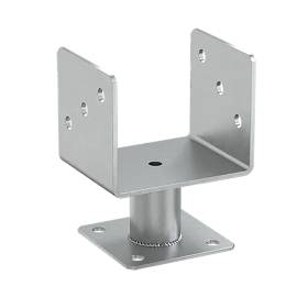 4 Supports De Poteau 121x121x163x4 mm - Acier Électrozingué - Fixation Robuste - D-Work