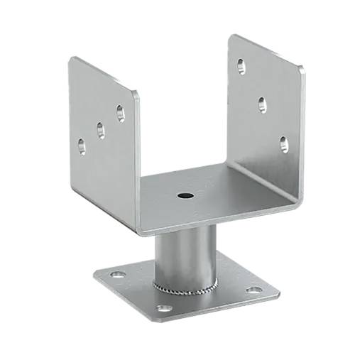 4 Pieds De Poteau Zng Pmfu 120 Support - 121X121X163X4.0 mm Électrozingué - D-Work