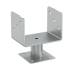 4 Supports De Poteau 141x141x163x4 mm - Acier Électrozingué - Fixation Robuste - D-Work