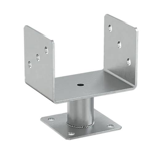 4 Pieds De Poteau Zng Pmfu 140 Support - 141X141X163X4.0 mm Électrozingué - D-Work