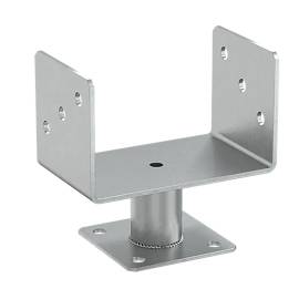 4 Supports De Poteau 162x162x163x4 mm - Acier Électrozingué - Fixation Robuste - D-Work