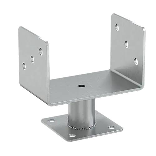 4 Supports De Poteau 162x162x163x4 mm - Acier Électrozingué - Fixation Robuste - D-Work