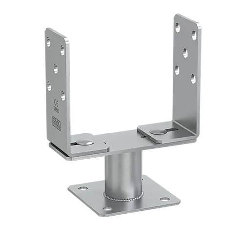 4 Pieds De Poteau Psrt 60-200 R65 Support - 60-200X131X4.0 mm Galvanisé À Chaud - D-Work